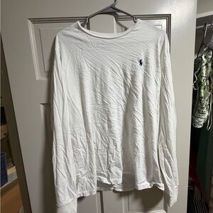 White Long Sleeve Shirt with Logo